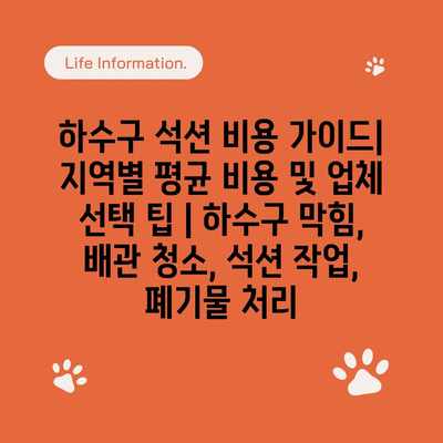 하수구 석션 비용 가이드| 지역별 평균 비용 및 업체 선택 팁 | 하수구 막힘, 배관 청소, 석션 작업, 폐기물 처리 하수구 석션 비용 가이드| 지역별 평균 비용 및 업체 선택 팁 | 하수구 막힘, 배관 청소, 석션 작업, 폐기물 처리
