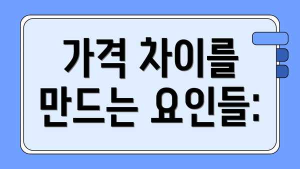 가격 차이를 만드는 요인들: