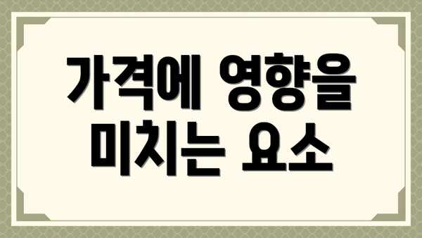 가격에 영향을 미치는 요소