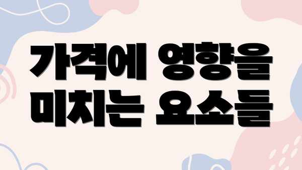 가격에 영향을 미치는 요소들