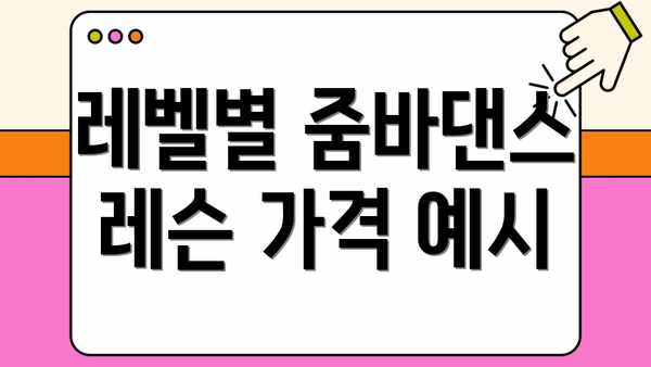 레벨별 줌바댄스 레슨 가격 예시
