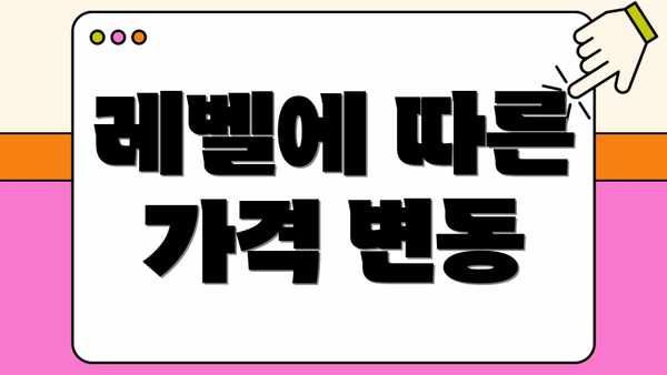레벨에 따른 가격 변동