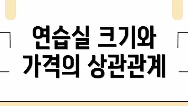 연습실 크기와 가격의 상관관계