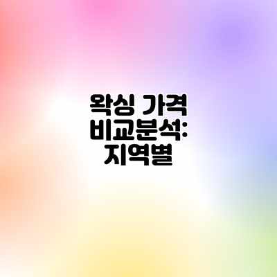 왁싱 가격 비교분석: 지역별 왁싱 가격 비교분석: 지역별