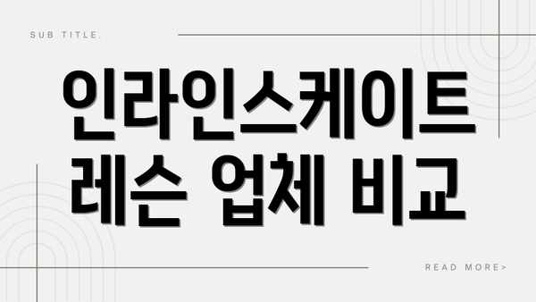 인라인스케이트 레슨 업체 비교