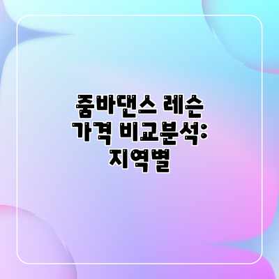 줌바댄스 레슨 가격 비교분석: 지역별 줌바댄스 레슨 가격 비교분석: 지역별