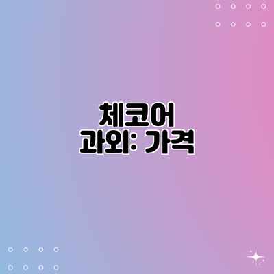 체코어 과외: 가격 체코어 과외: 가격