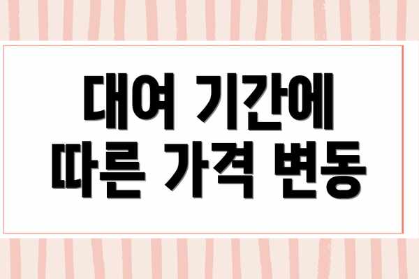 대여 기간에 따른 가격 변동