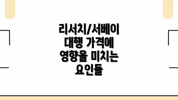 리서치/서베이 대행 가격에 영향을 미치는 요인들