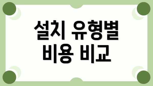 설치 유형별 비용 비교