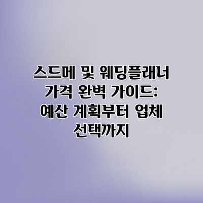 스드메 및 웨딩플래너 가격 완벽 가이드: 예산 계획부터 업체 선택까지 스드메 및 웨딩플래너 가격 완벽 가이드: 예산 계획부터 업체 선택까지