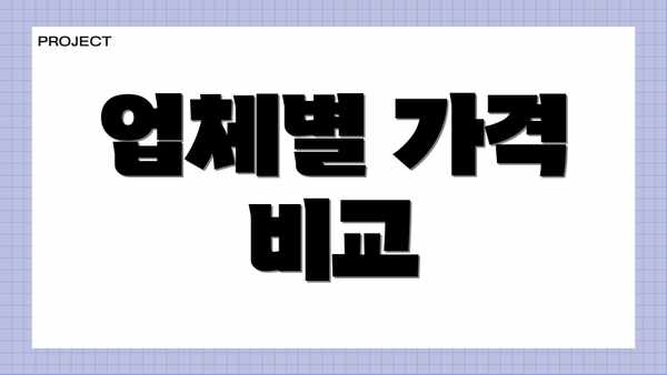 업체별 가격 비교