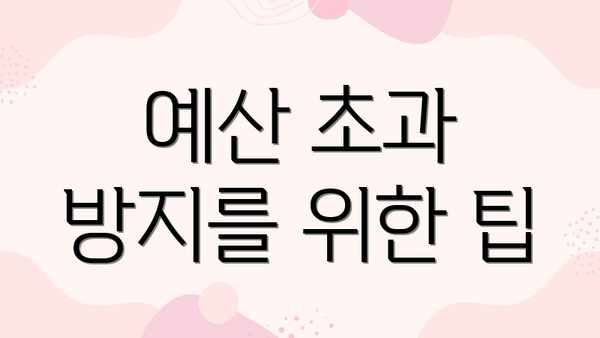 예산 초과 방지를 위한 팁