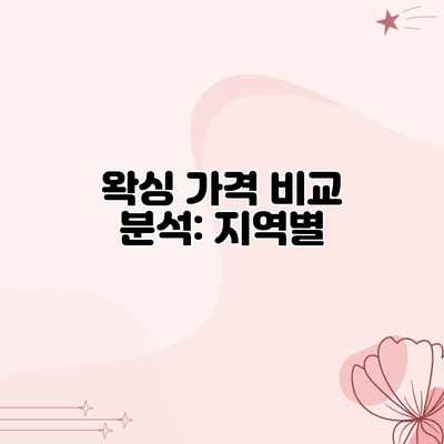 왁싱 가격 비교 분석: 지역별 왁싱 가격 비교 분석: 지역별