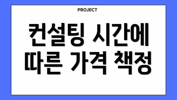 컨설팅 시간에 따른 가격 책정