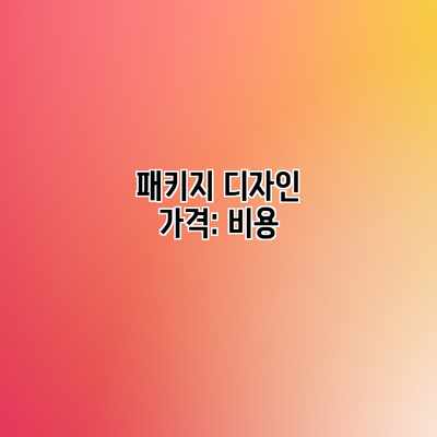 패키지 디자인 가격: 비용