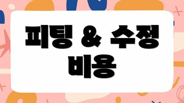 피팅 & 수정 비용