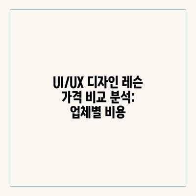 UI/UX 디자인 레슨 가격 비교 분석: 업체별 비용 UI/UX 디자인 레슨 가격 비교 분석: 업체별 비용