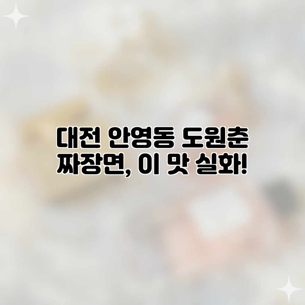 대전 안영동 “도원춘” 짜장면, 이 맛 실화?!