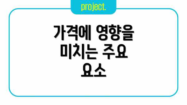가격에 영향을 미치는 주요 요소