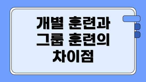 개별 훈련과 그룹 훈련의 차이점