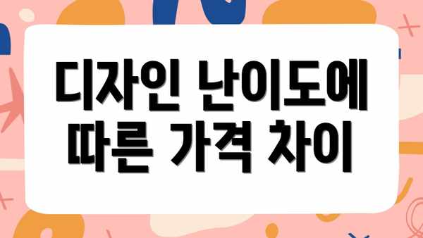 디자인 난이도에 따른 가격 차이