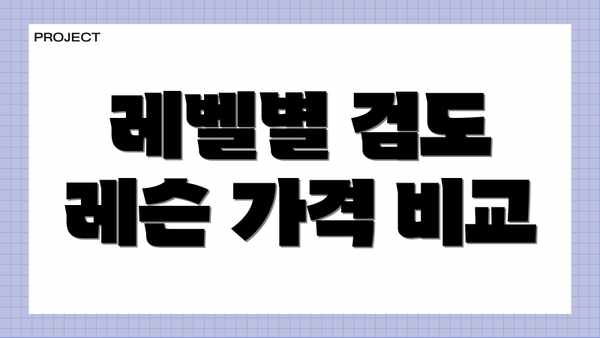 레벨별 검도 레슨 가격 비교