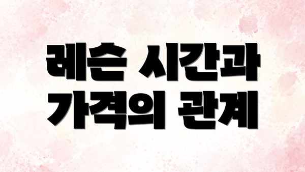 레슨 시간과 가격의 관계