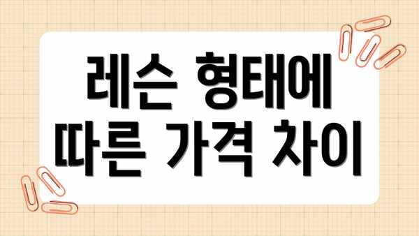 레슨 형태에 따른 가격 차이