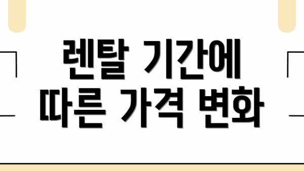 렌탈 기간에 따른 가격 변화