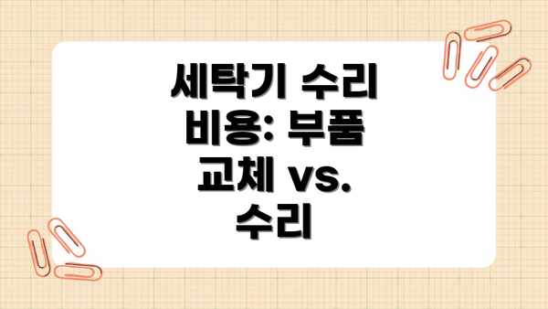 세탁기 수리 비용: 부품 교체 vs. 수리