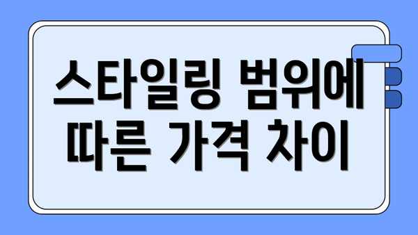 스타일링 범위에 따른 가격 차이
