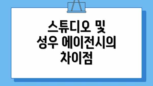 스튜디오 및 성우 에이전시의 차이점
