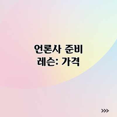 언론사 준비 레슨: 가격