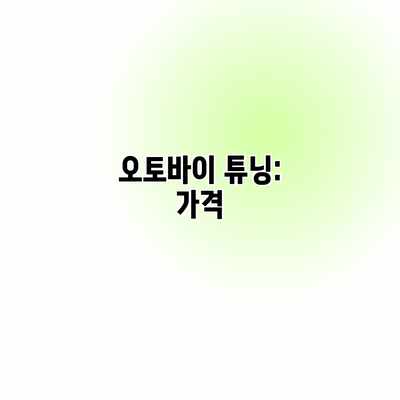 오토바이 튜닝: 가격 오토바이 튜닝: 가격