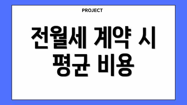 전월세 계약 시 평균 비용