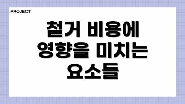 철거 비용에 영향을 미치는 요소들