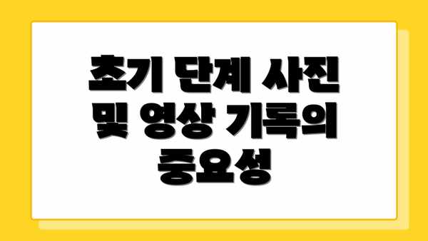 초기 단계 사진 및 영상 기록의 중요성