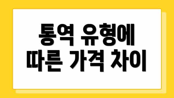 통역 유형에 따른 가격 차이