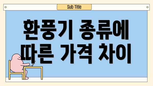 환풍기 종류에 따른 가격 차이
