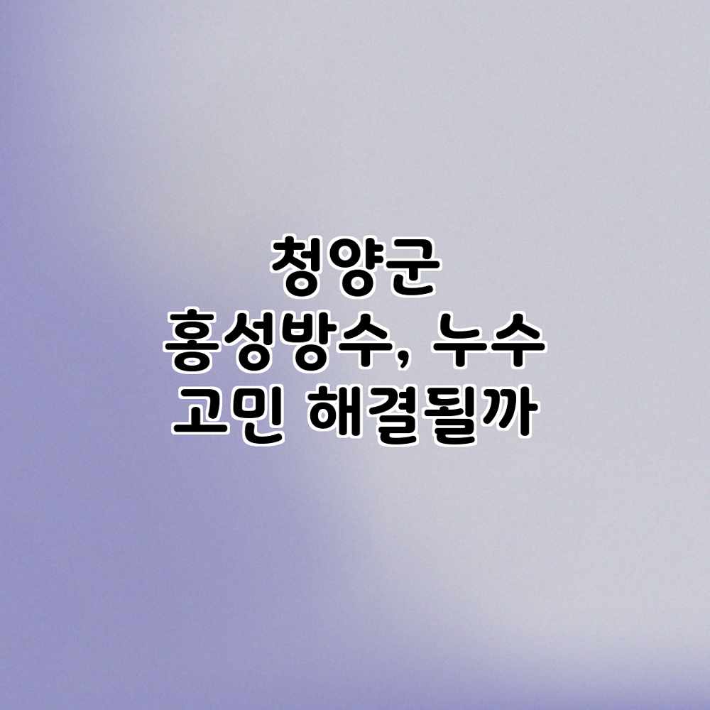청양군 홍성방수, 누수 고민 해결될까?