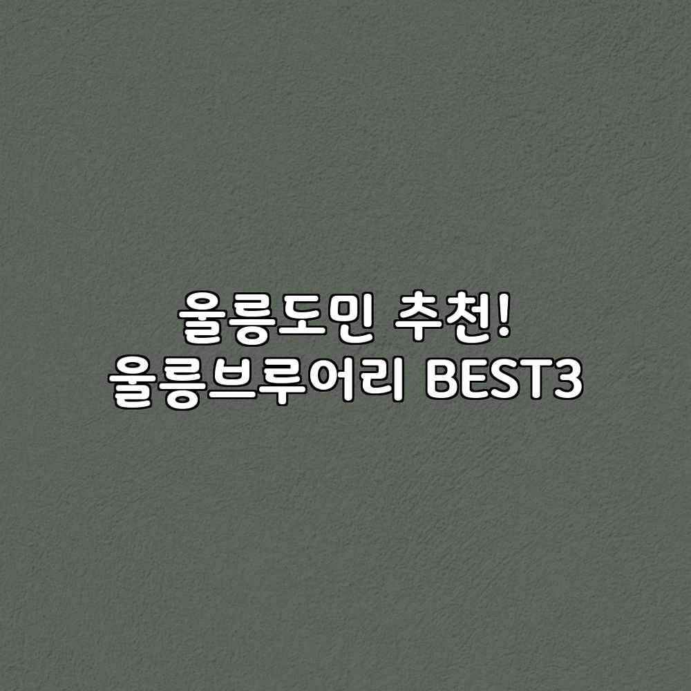 울릉도민 추천! 울릉브루어리 BEST3