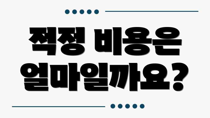 적정 비용은 얼마일까요?