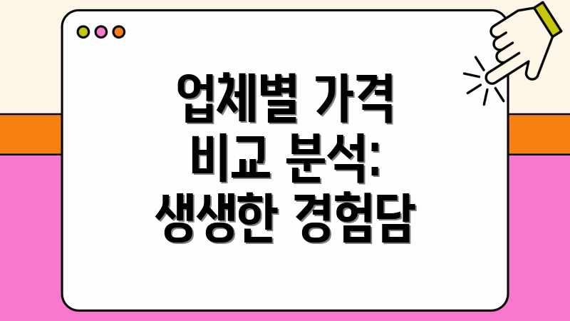 업체별 가격 비교 분석: 생생한 경험담