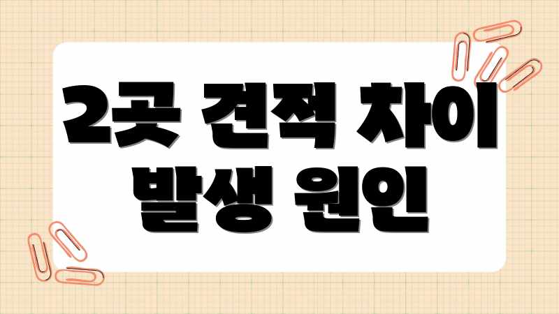 2곳 견적 차이 발생 원인