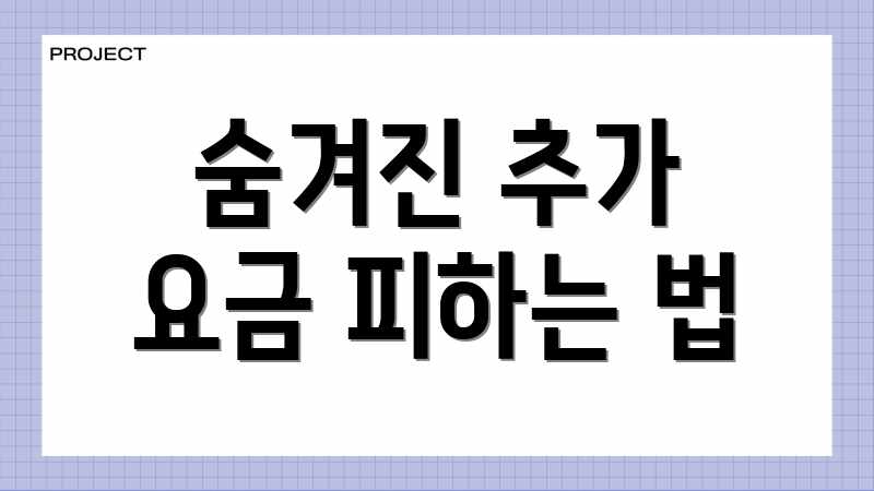 숨겨진 추가 요금 피하는 법