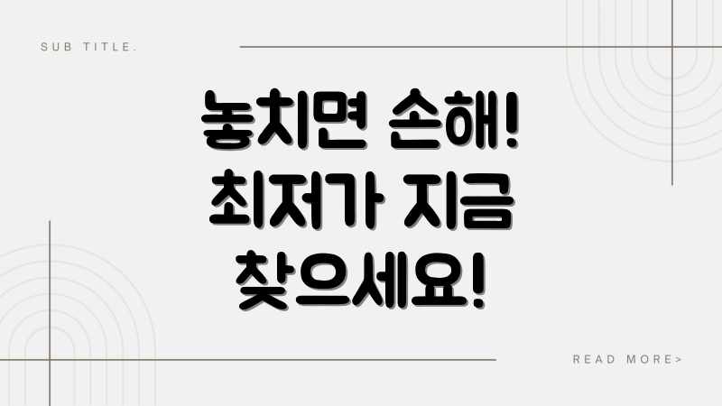 놓치면 손해! 최저가 지금 찾으세요!