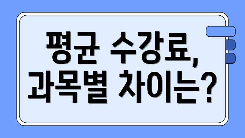 평균 수강료, 과목별 차이는?