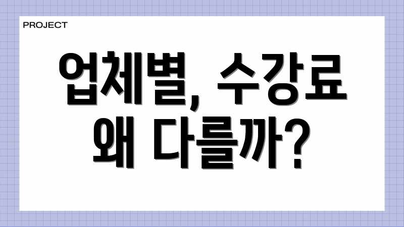 업체별, 수강료 왜 다를까?