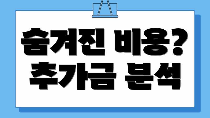 숨겨진 비용? 추가금 분석